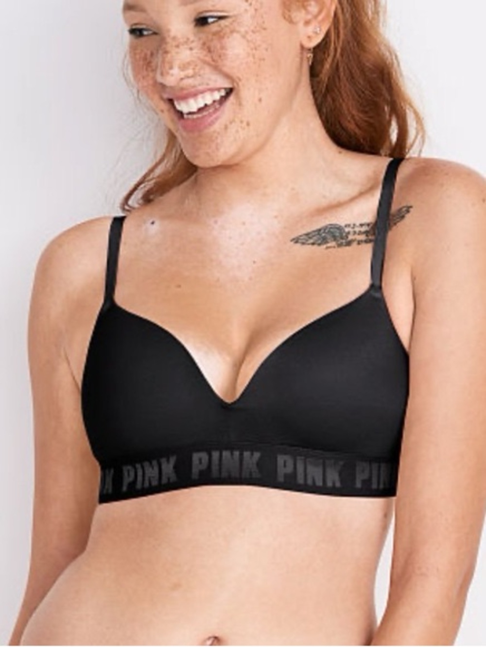 Victoria's Secret PINK wear everywhere wireless push up black Bra 34D